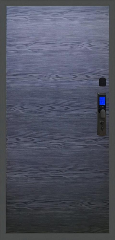 Входная дверь Баяр M2055 Face ID Гладкая (без фрезеровки), Цвет "Дуб тангенальный чёрный" - второе изображение